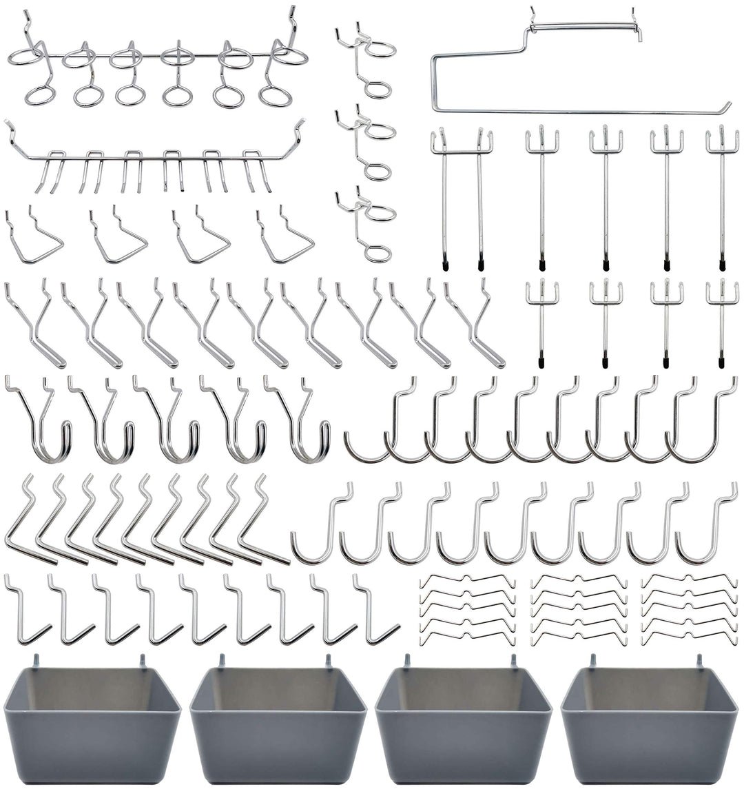 Peg Board Hooks Accessories, Pegboard Bins, Organizer, for Garage, 120pcs