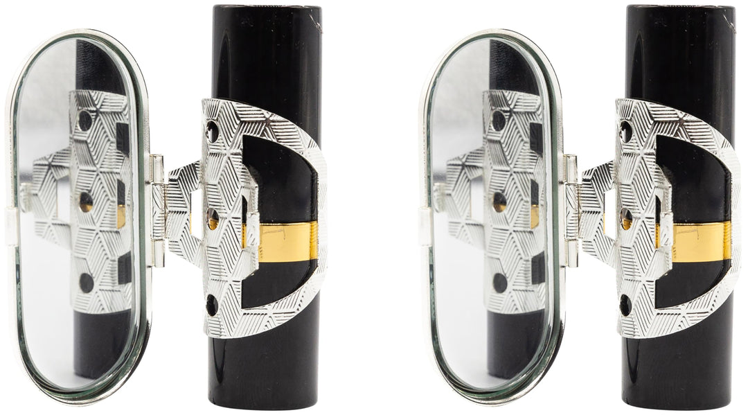 Set of 2 Clip-On Round Lipstick Mirrors (Retro Squares)