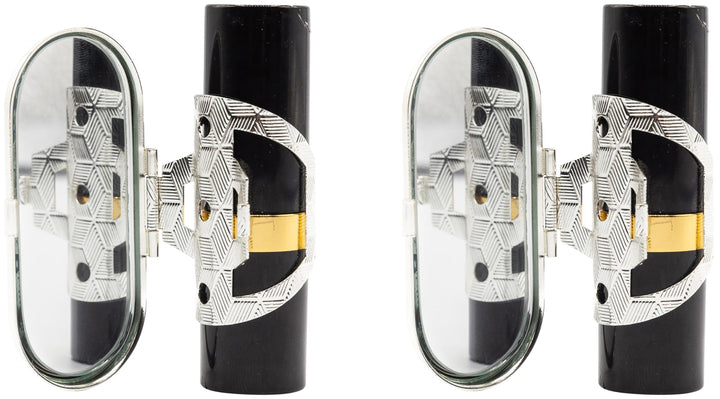 Set of 2 Clip-On Round Lipstick Mirrors (Retro Squares)