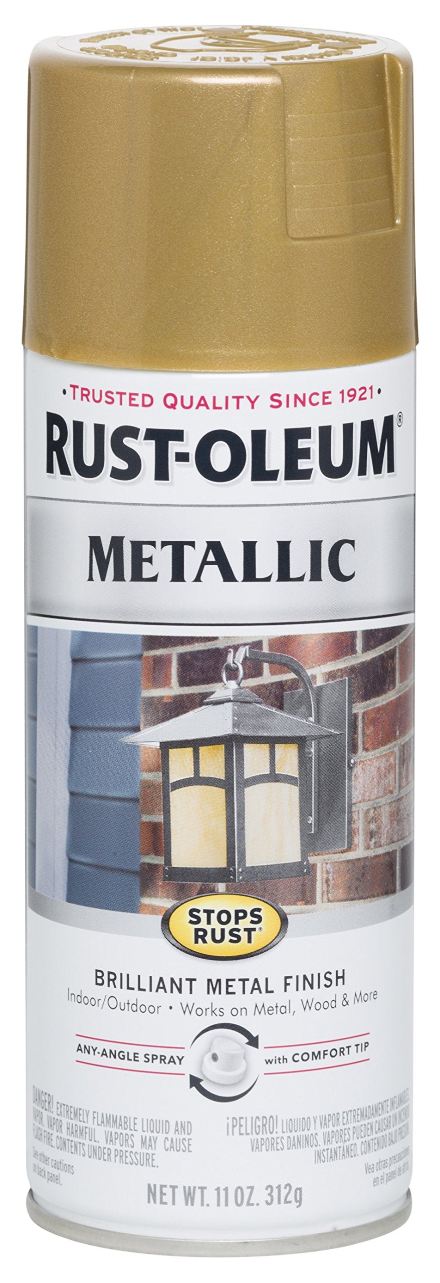 7270830 Stops Rust Metallic Spray Paint, 11 Ounce, Gold Rush