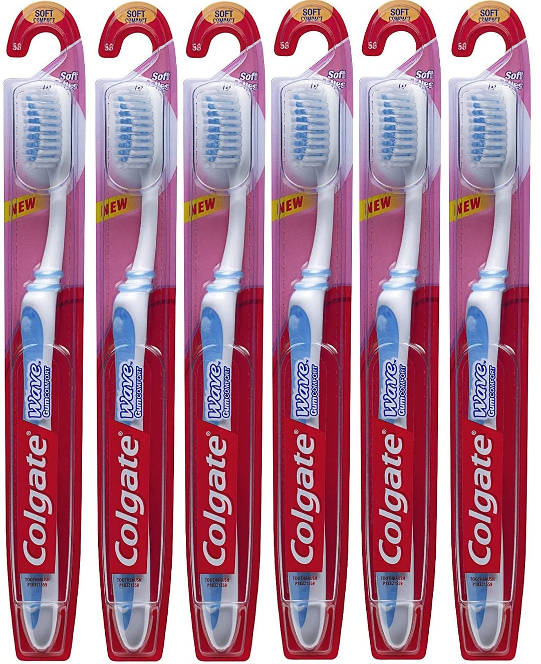 Wave Gum Comfort Extra Soft Compact Head Toothbrush Colors Vary (Pack of 8)