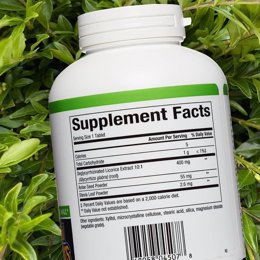 , Chewable DGL 400 mg, Licorice Extract for Healthy Digest, 180 Count (Pack of 1)