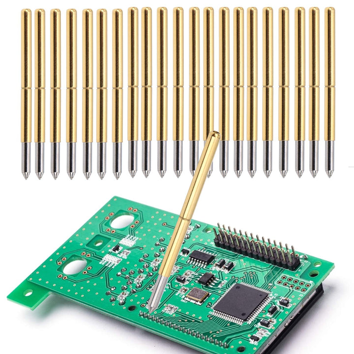 Spring Test Probe, 100pcs P125-B 2.0mm Spring Test Detection Probe Set, 0.02mm High Accuracy Spring Test Pins Brass Pogo Pins for Conductive Test, Test Stability and Durability