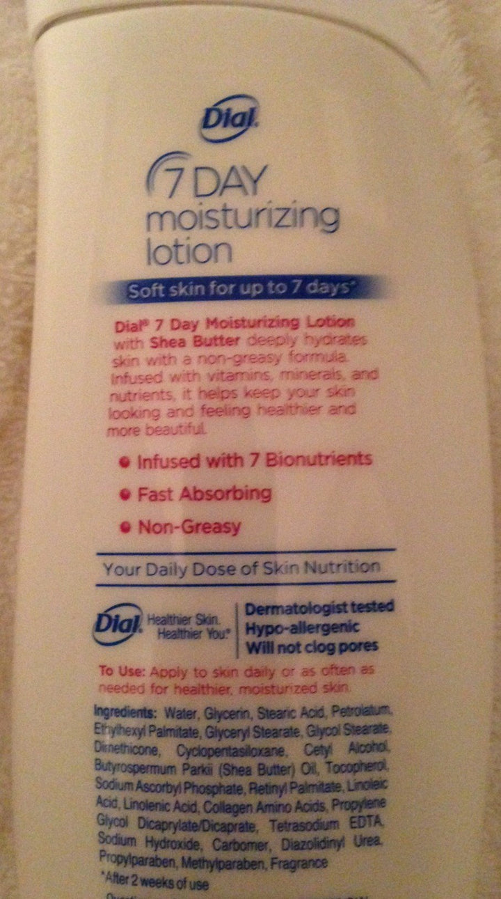 7 Day Moisturizing lotion Extra Dry Skin with Shea Butter and 7 Bionutrients 12 fl oz