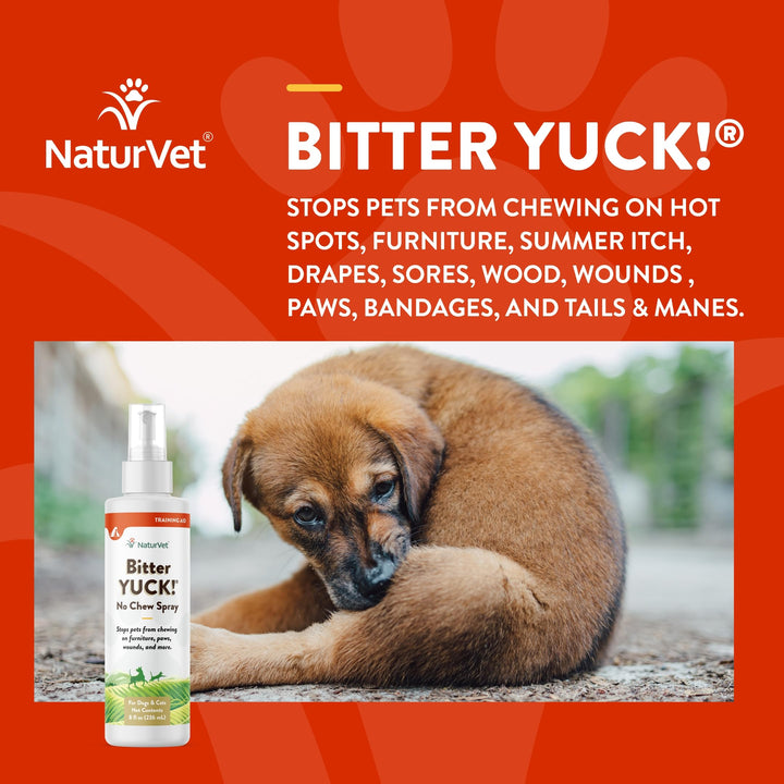 Bitter Yuck! No Chew Spray for Dogs, Cats, and Horses Pet Training Spray, Liquid, Made in The USA, 8 Ounce
