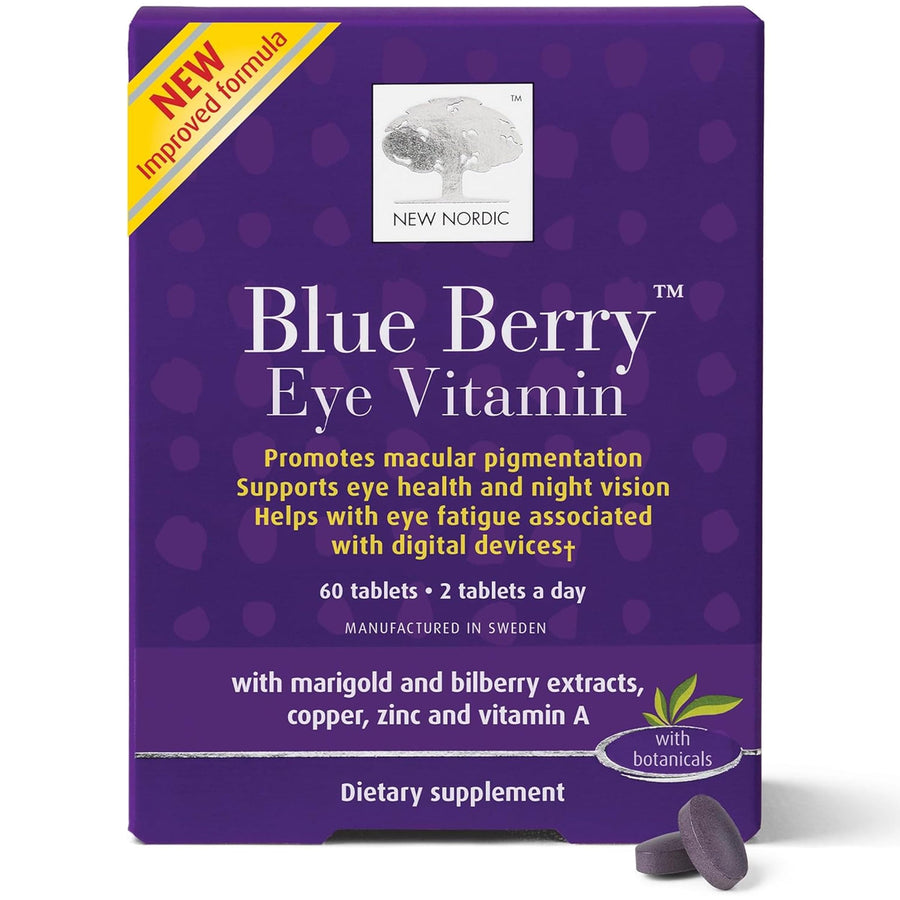 Blue Berry Eye Vitamin Lutein Supplement with Zinc, Supports Macular Pigmentation, Eye and Vision Function, Wild Bilberry with Marigold, 60 Tablets (Pack of 1)