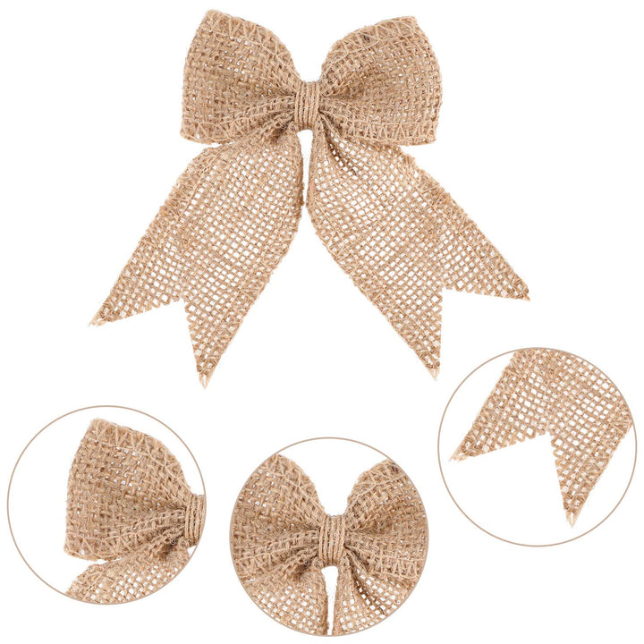 30 Pieces Burlap Bows Burlap Bow Knot Handmade Burlap Decorative Bowknot Natural Ornament Bow for Christmas Decorate Tree Festival Holiday Party Supplies