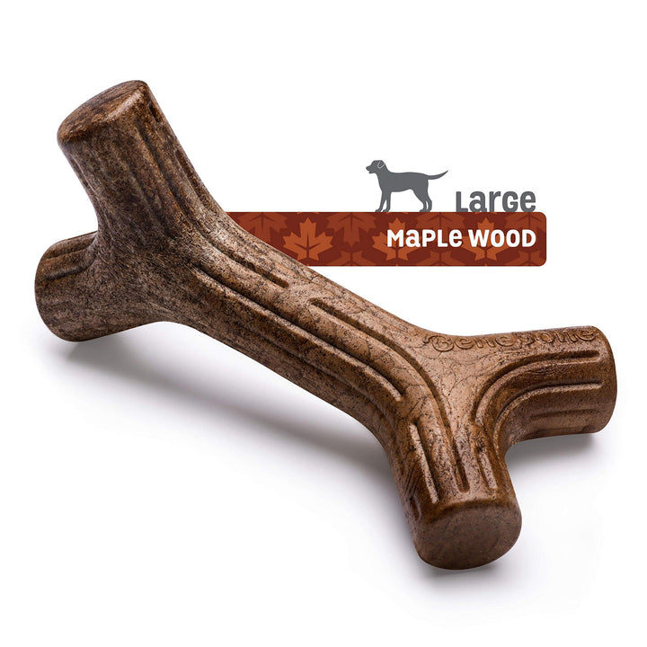 Maplestick Durable Dog Chew Toy for Aggressive Chewers, Real Maplewood, Made in USA, Large