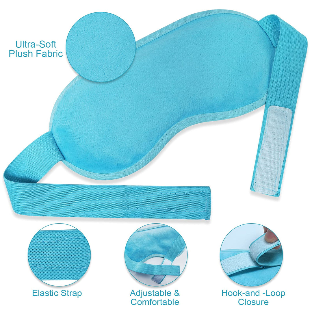 Cooling Gel Ice Eye Mask, Reusable Hot Cold Pack Compress for Stress Relief, Headaches, Migraines, Puffiness, Dark Circles, Puffy Eye, Eye Bags, Dry Eyes (Blue)