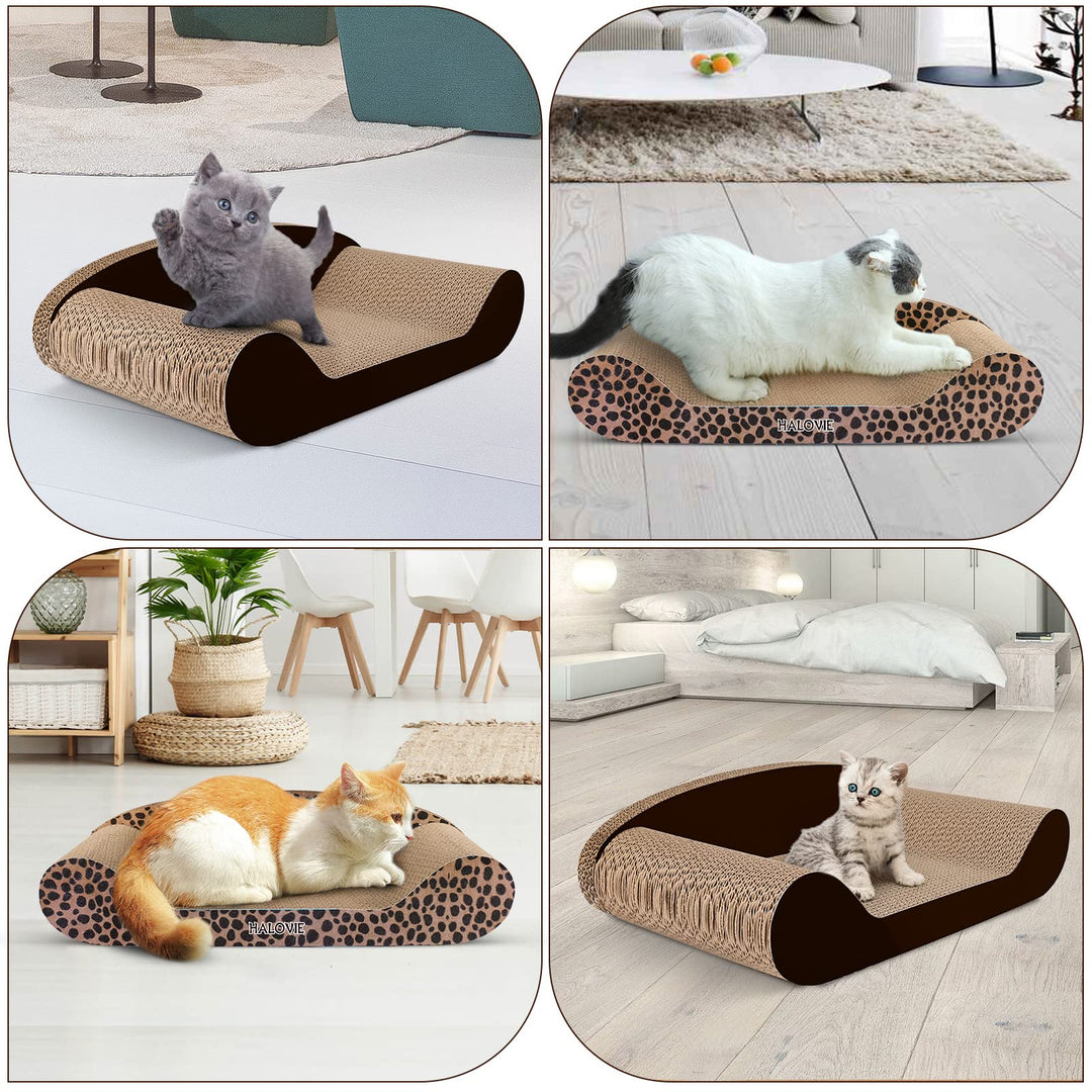 Extra Large Size Cat Scratcher Bed, 24 Inch Cat Scratch Pad Cardboard Sofa Scratching Board Lounge Couch for Indoor Cats