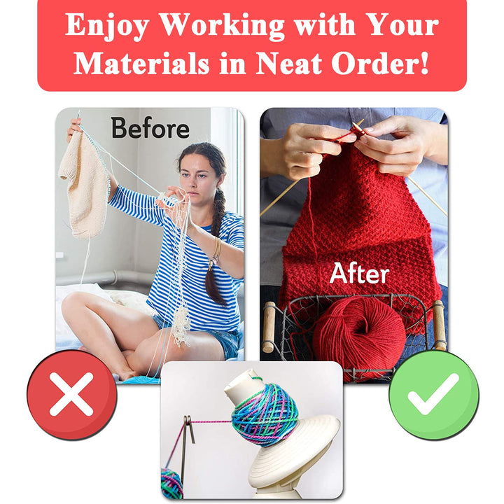 Yarn Ball Winder, Hand Operated Yarn Spinner, Yarn Winder for Crocheting, Easy to Set Up and Use Winding Machine, 4-Ounce Capacity Yarn Roller for Yarn Storage with Knitting Kit