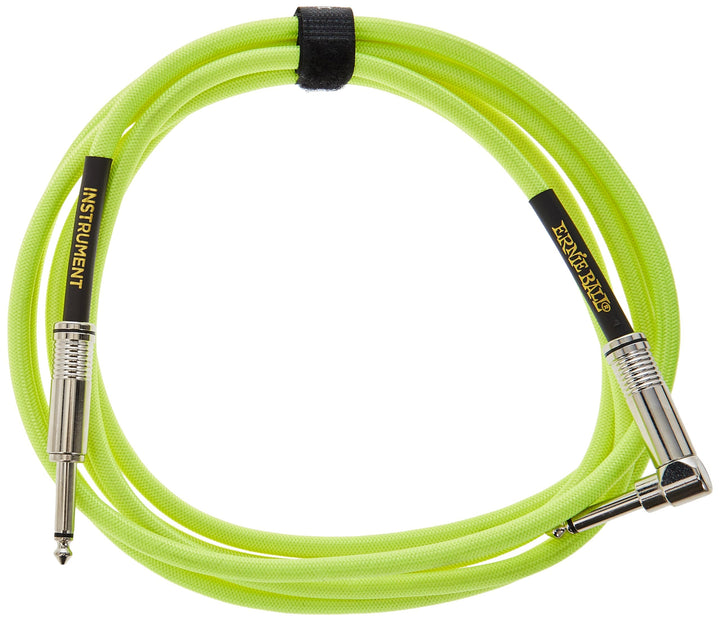 Braided Instrument Cable, Straight/Angle, 10ft, Neon Yellow (P06080)