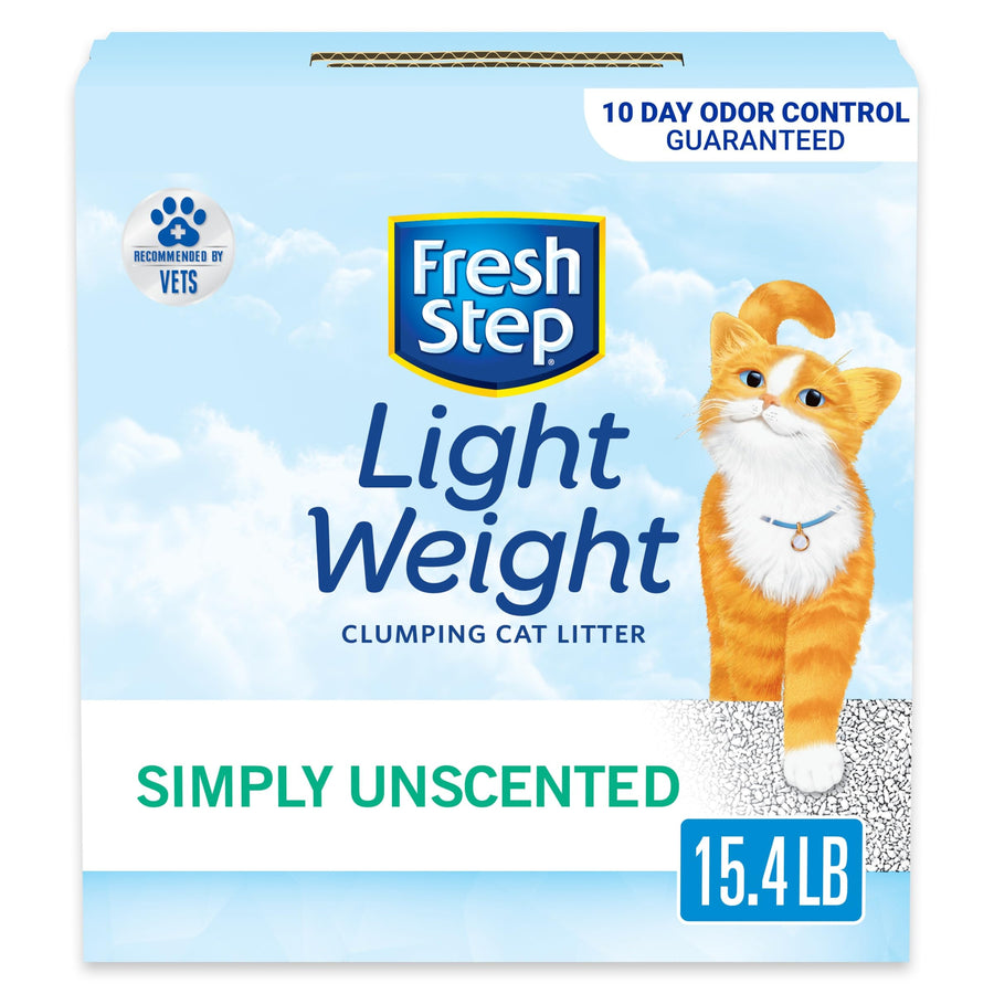 Simply Unscented Light Weight Clumping Litter, Unscented Cat Litter With Activated Charcoal Technology, 15.4 lb. Box