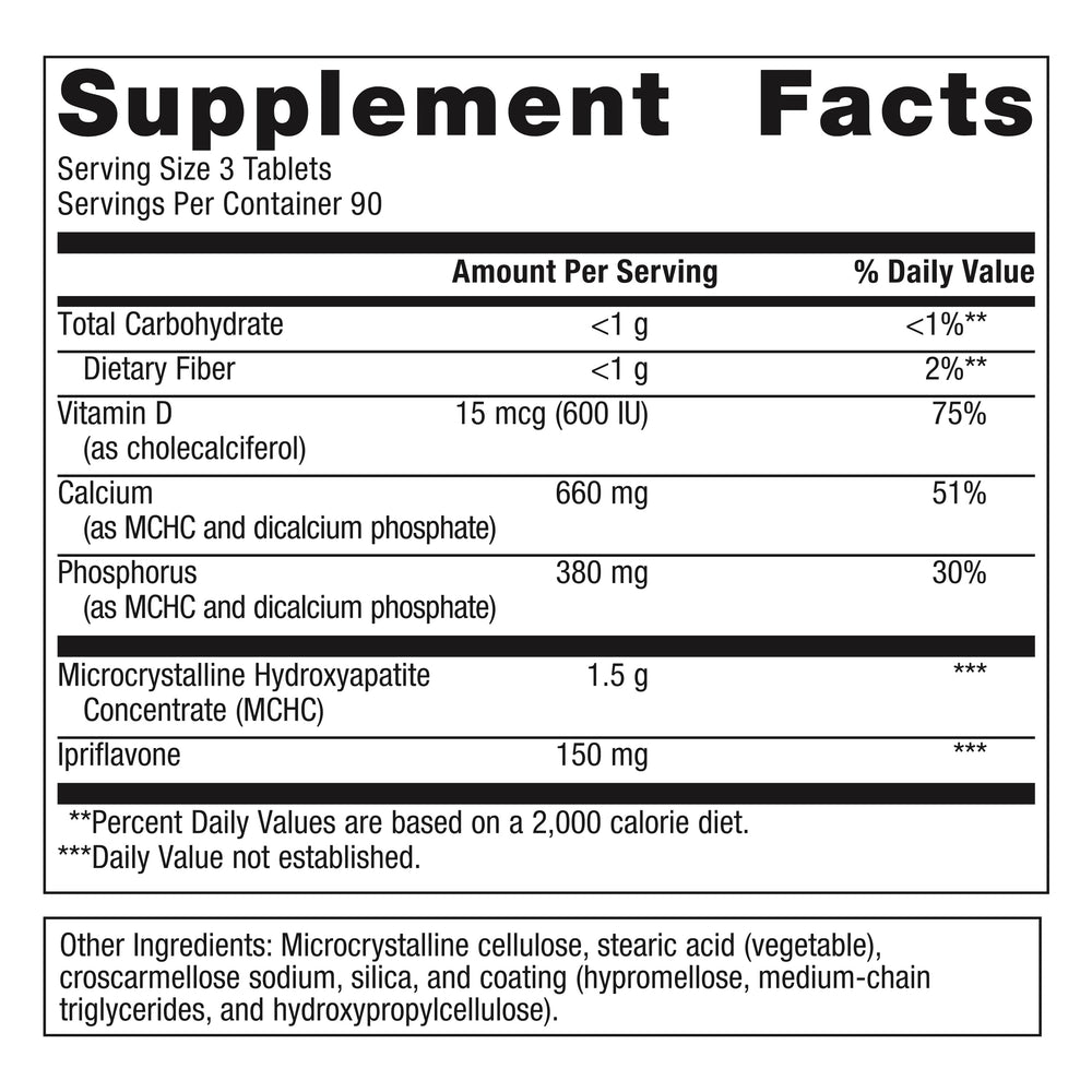 Bone Builder Prime - Ipriflavone Bone Strength Supplement* - Comprehensive Mineral Support* - With Calcium, Vitamin D & Ipriflavone- Non-GMO - Gluten-Free - 270 Tablets