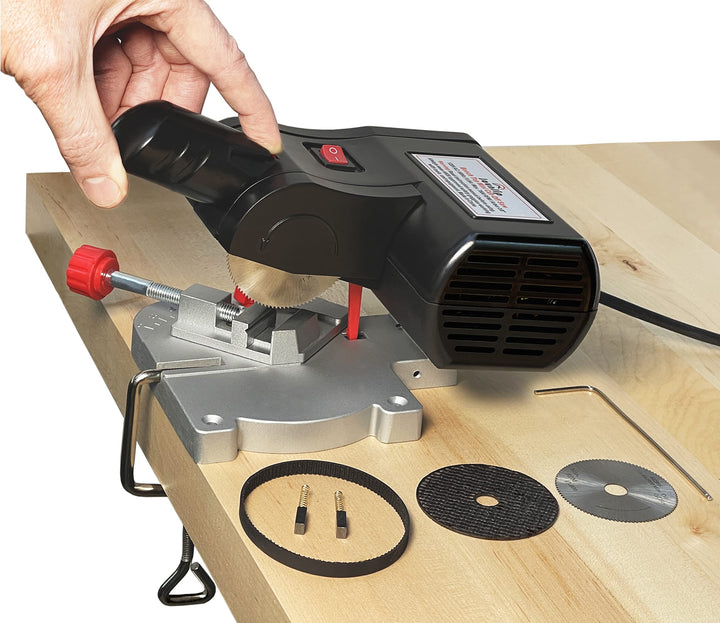 Mini Miter Cut-Off Chop Saw for Hobby Miniature Model Making, Arrow Shafts, Zinc Stained Glass Came, 223/5.56 Brass - Cuts Max. 1/2High x 1/2Wide or 1/4H x 3/4W