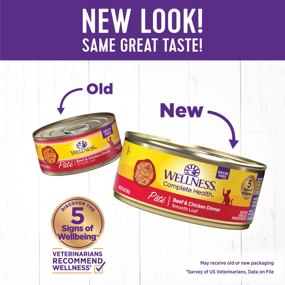 Complete Health Pate Adult Wet Cat Food, Natural, Protein-Rich, Grain Free, 5.5 Ounce, 24 Pack, (Beef & Chicken)