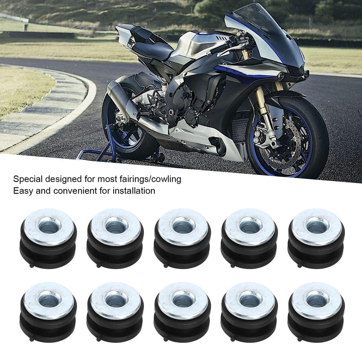 Rubber Grommets Kit, Motorcycle Rubber Grommets Assortment Kit 10.7mm Rubber Grommet Eyelet Ring Gasket Assortment Replacement for Fairings Cowling