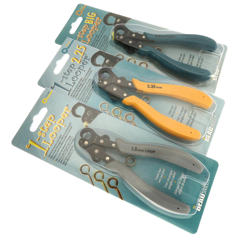 1-Step Combo Pack - 1.5mm, 2.25mm & 3mm Looper Pliers - 24-18g Craft Wire - Instantly Create Consistent Loops for Rosaries, Earrings, Bracelets, Necklaces & Wire Jewelry in One Step