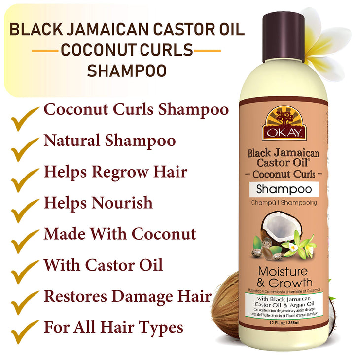 Black Jamaican Castor Oil Shampoo, Coconut, 12 Ounce