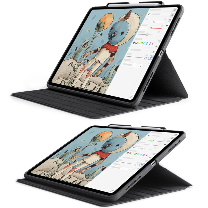 Magma iPad Pro 12.9 inch Case for 2022, 2021, 2020, 2018 (6th, 5th, 4th & 3rd Generation) Wireless Apple Pencil Charging Magnetic Slim Cover & Pencil Holder (Black)