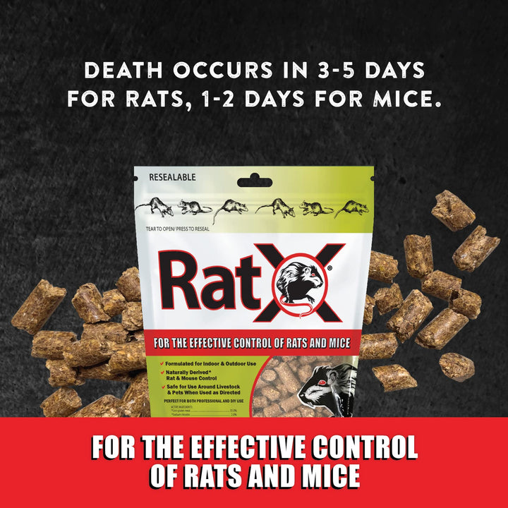EcoClear Products 620102, RatX All-Natural Non-Toxic Humane Rat and Mouse Killer Pellets, 3 lb. Bag