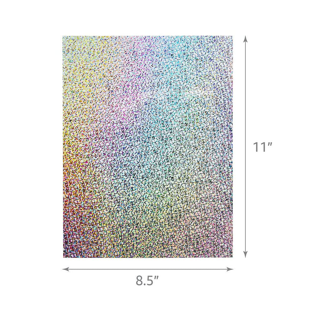 Holographic Self-Adhesive Paper, 5 Sheets, 8.5 x 11- Inch, Sparkle, 5 Assorted Colors