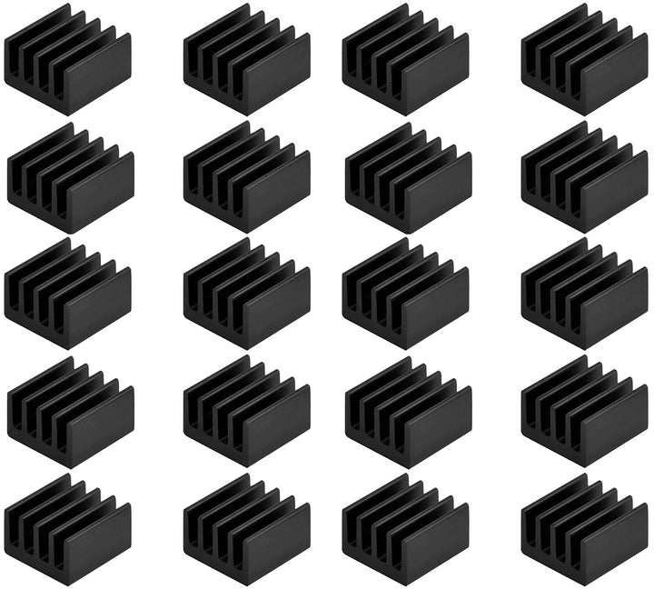 20pcs 9mm Small mini Heatsink Kit 9x9x5mm + 3M 8810 thermal conductive adhesive tape, mini cooler Aluminum Heat Sink for cooling VRM GPU Stepper Driver MOSFET VRam Regulators (9mmx9mmx5mm)