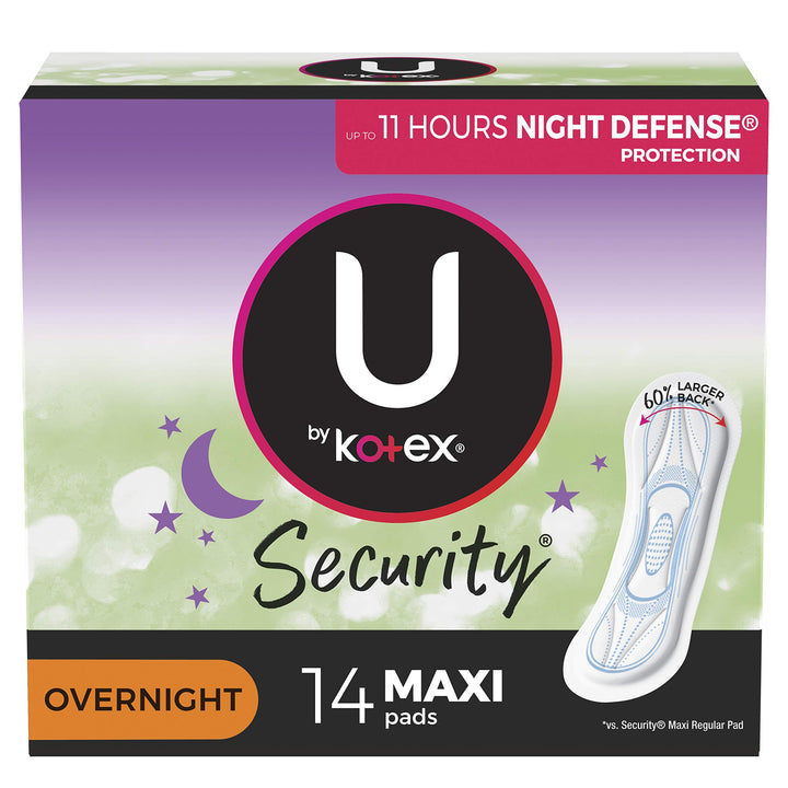 Maxi Pads, Overnight, Unscented 14 each