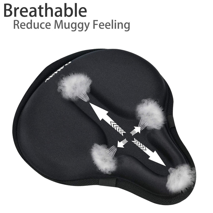 C9 Extra Large Comfortable Exercise Bike Seat Cover - Wide Soft Foam & Gel Padded Bicycle Saddle Cushion for Women Men Seniors, Fit for Peloton, Stationary, Cruiser Bikes, Indoor Outdoor Cycling