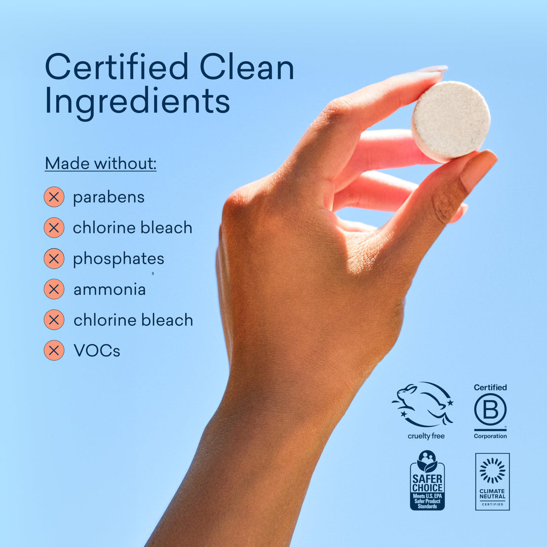 Hand Soap Starter Set - 1 Refillable Glass Foaming Hand Soap Dispenser + 4 Tablets Refills | Iris Agave Scent | Eco Friendly Hand Soap | Makes 4 x 9 Fl oz bottles (36 Fl oz total)