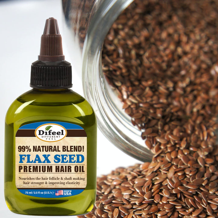 Premium Natural Hair Oil - Flax Seed Hair Oil 2.5 oz. - Strengthening & Moisturizing Hair Oil Treatment
