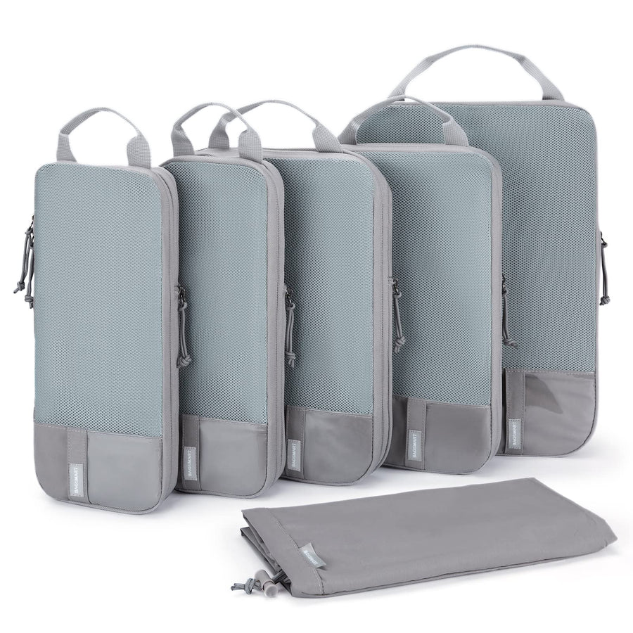 6 Set Compression Packing Cubes for Travel, Lightweight Vacation Travel Essentials for Men, Travel Accessories for Suitcase Organizer Bags Set, Durable Luggage Organizer Travel Bags