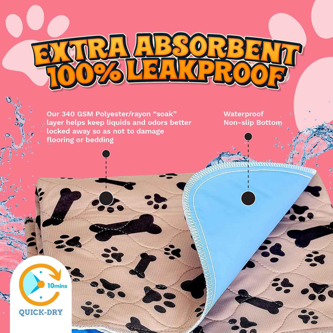 Super Absorbent Washable Pee Pads for Dogs Large 35 x 31 (2-Pack) Puppy Pads pet Training Pads Reusable Pee Pads for Dogs 100% Waterproof Dog Puppy Pee Pads Extra Large Wee Wee Pads for Dogs pet Peed