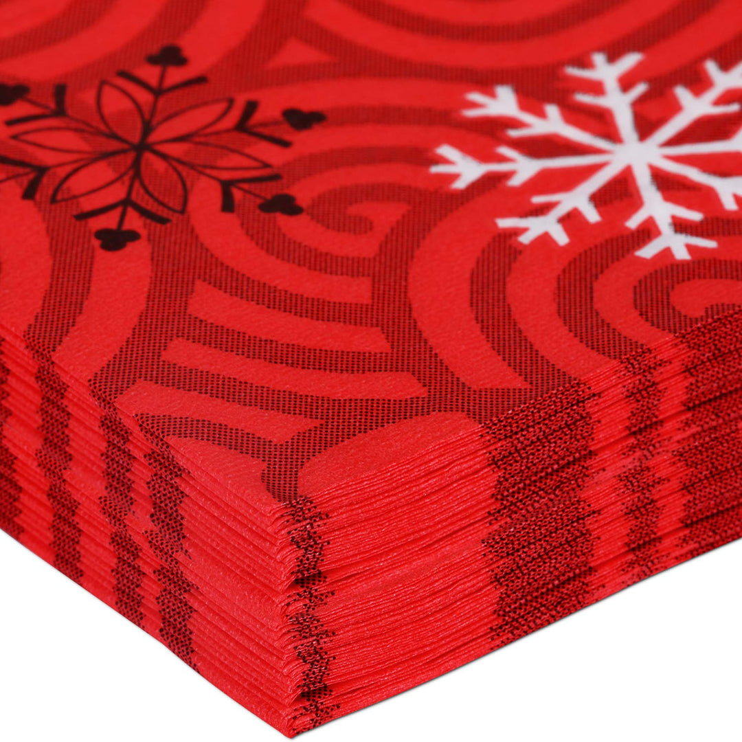 80 Pieces Christmas Napkins Disposable Cocktail Napkins Paper Decorative Napkins for Holiday Lunch Tea Christmas Party Supplies