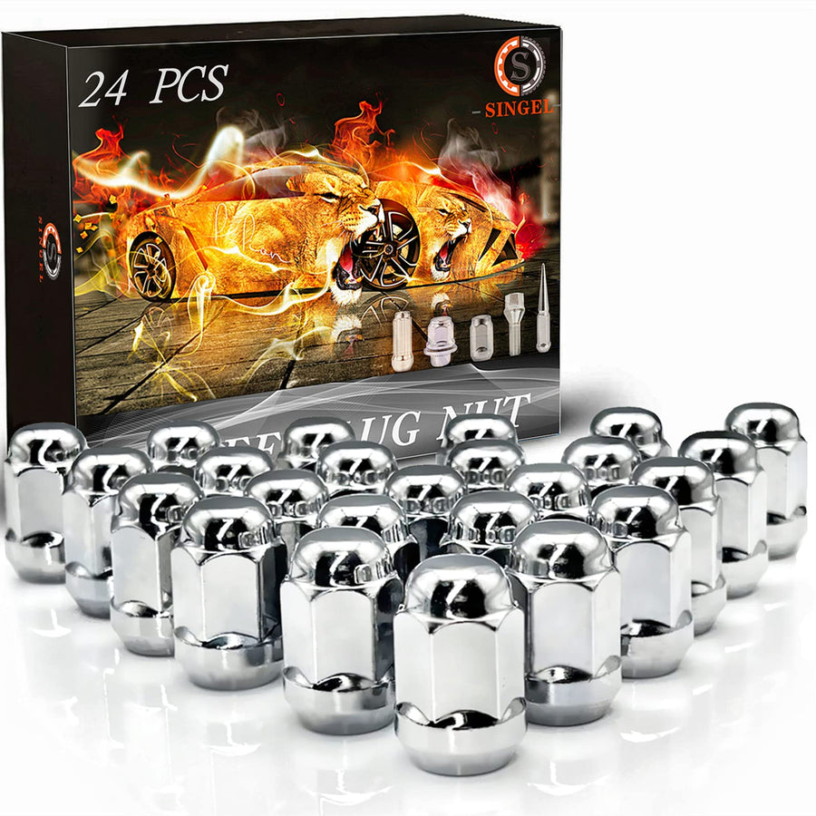 M12x1.5 Wheel Lug Nuts for Ford Focus,Ford Fusion, 3/4 (19mm) Hex, Set of 24