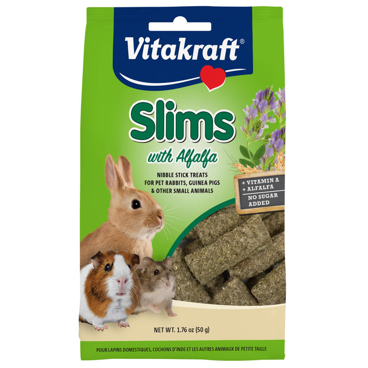 Slims with Alfalfa Rabbit, Guinea Pig & Small Animal Nibble Stick Treat, 1.76 oz