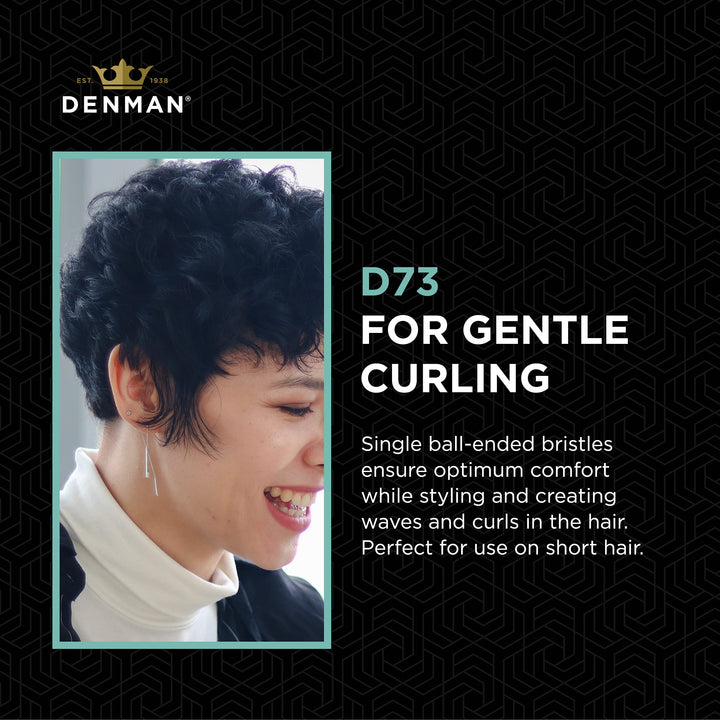 Curling Vented Barrel Round Hair Brush with Nylon Bristles for Fast Drying, Volume and Creating Movement in the Hair, Black, D73