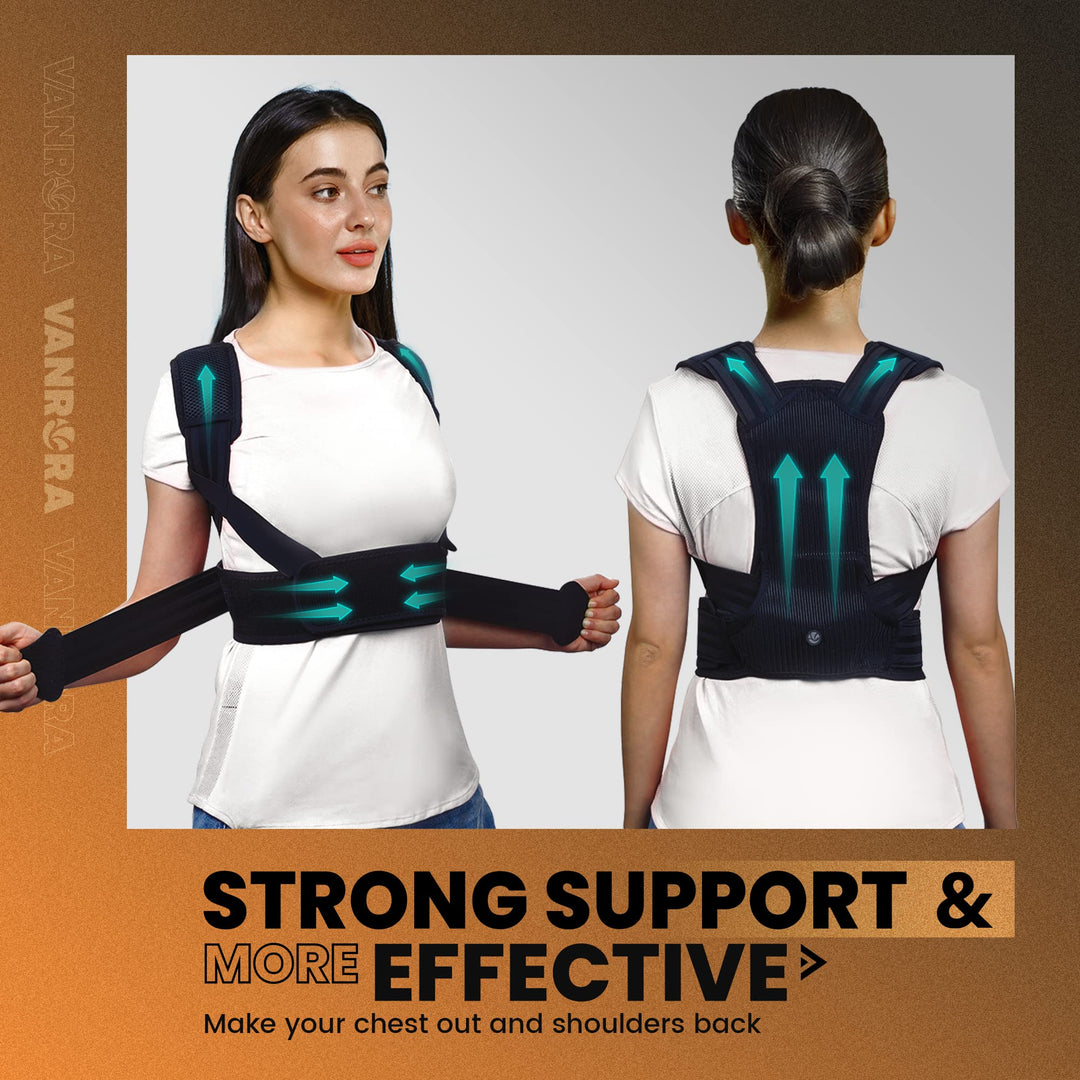 Posture Corrector for Women and Men, Back Brace Fully Adjustable & Comfy, Support Straightener for Spine, Back, Neck, Clavicle and Shoulder, Improves Posture and Pain Relief S/M