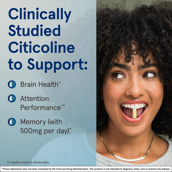 Citicoline CDP Choline 250 MG, CDP Choline Supplement Supports Brain Health, Performance and Memory, 60 Capsules, Up to a 60 Day Supply