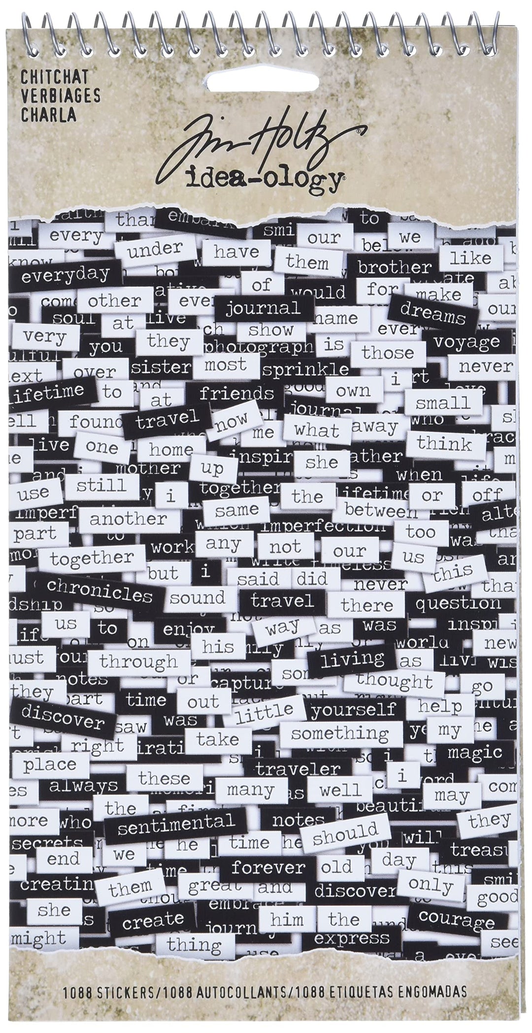 Chitchat Word Stickers, Black and White Matte Cardstock, 1088 Stickers, TH92998, 1/8