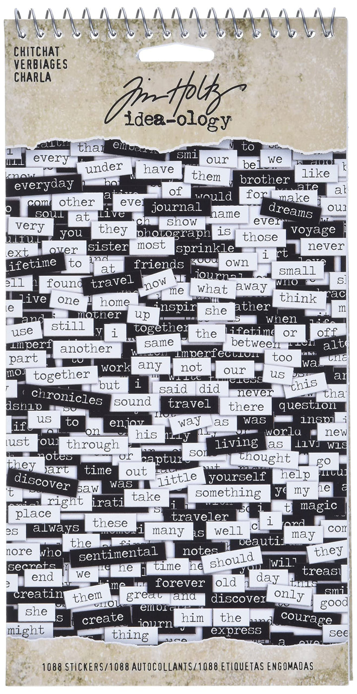 Chitchat Word Stickers, Black and White Matte Cardstock, 1088 Stickers, TH92998, 1/8