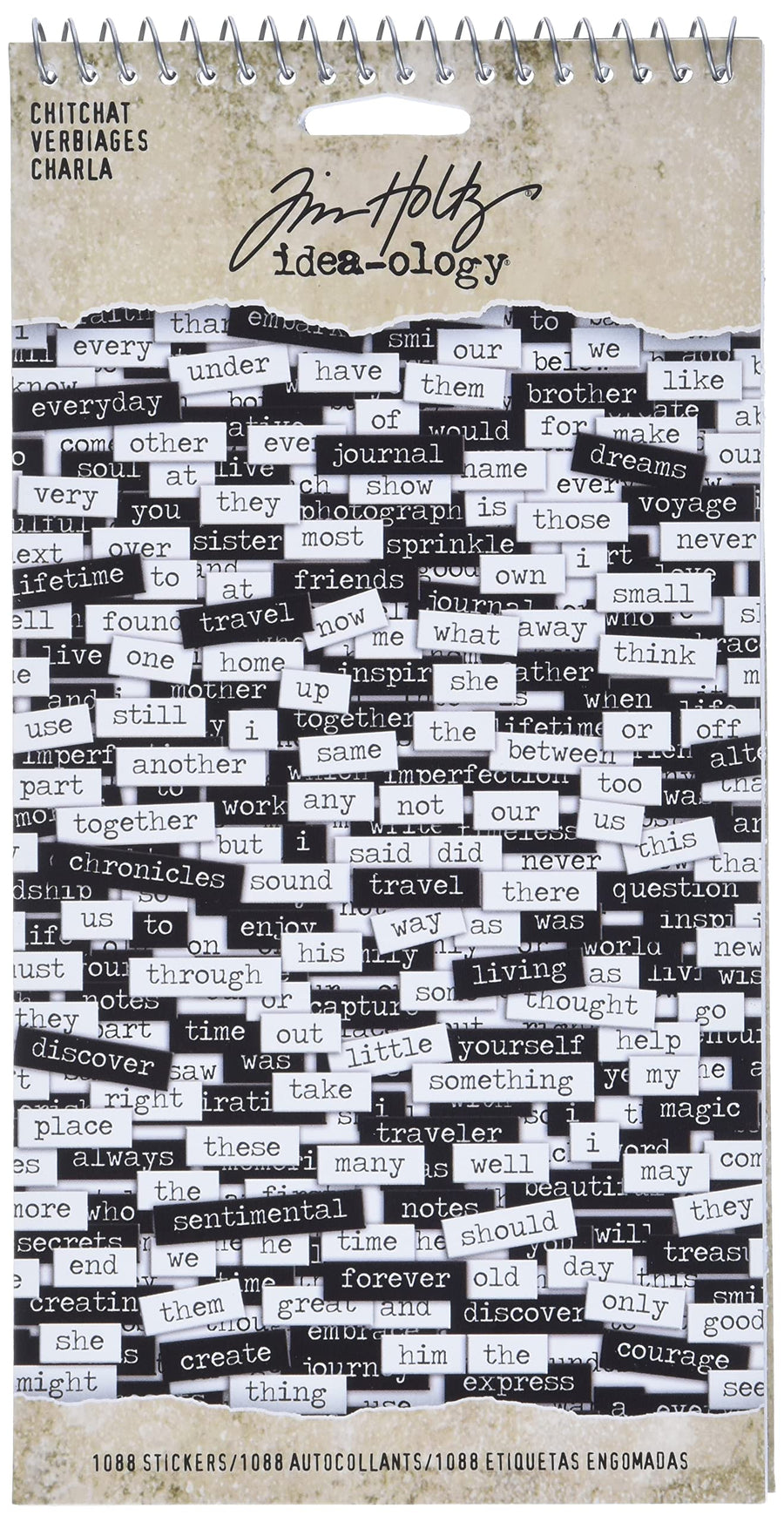 Chitchat Word Stickers, Black and White Matte Cardstock, 1088 Stickers, TH92998, 1/8