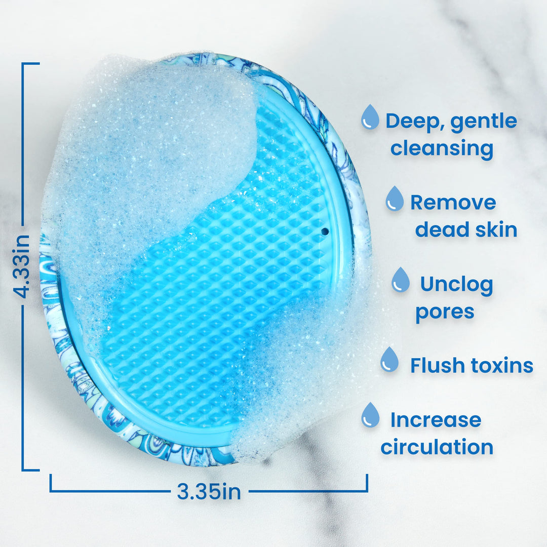 Body Brush for Razor Bumps and Ingrown Hairs Treatment - 1pk Skin Exfoliator for Body Shaving Irritation, Strawberry Legs, Armpit, Bikini Line - Blue
