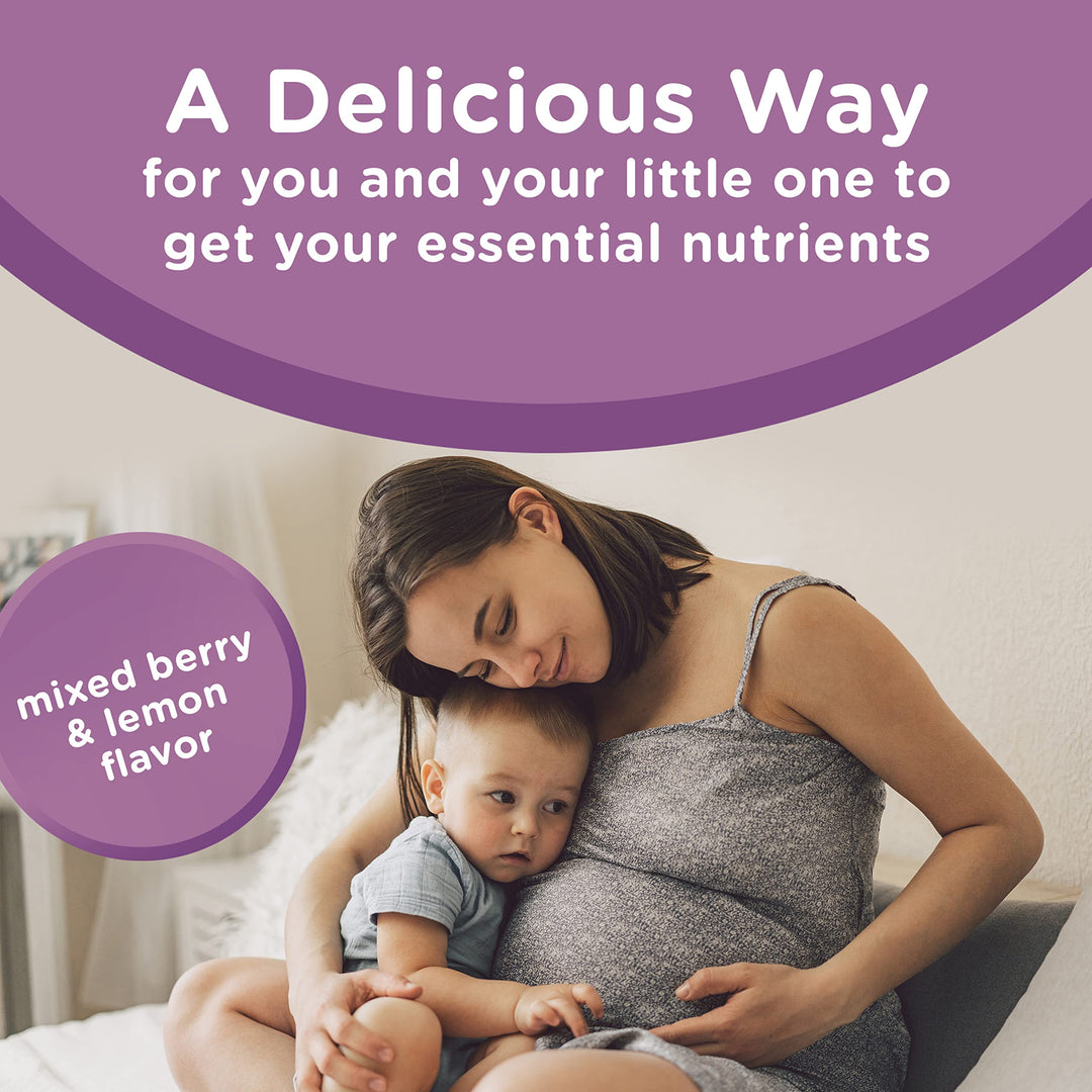 Postnatal Multivitamin Gummies with Biotin and DHA, Mixed Berry and Lemon Flavors - 60 Count, 30 Day Supply