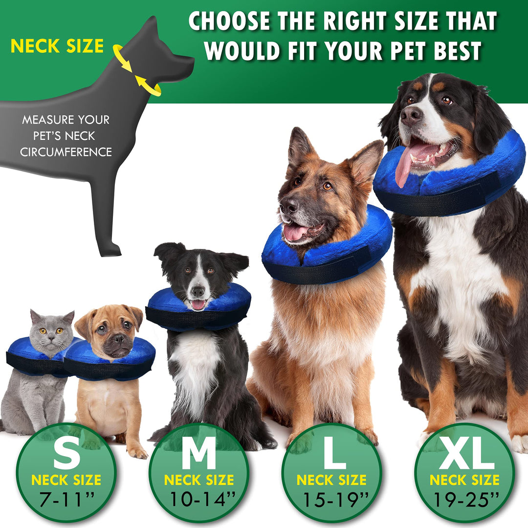 Soft Dog Cone Alternative, Comfy Dog Cones for Medium Dogs & Small, Inflatable Dog Collars for After Surgery, Neck Dog Donut Collar, Medium Dog Recovery Collar for Dogs, Elizabethan Collar for Dogs