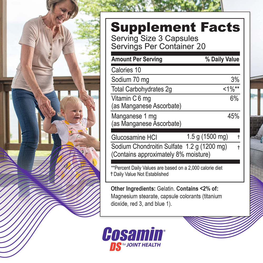 Cosamin DS #1 Researched Glucosamine & Chondroitin Joint Health Supplement, 60 Capsules