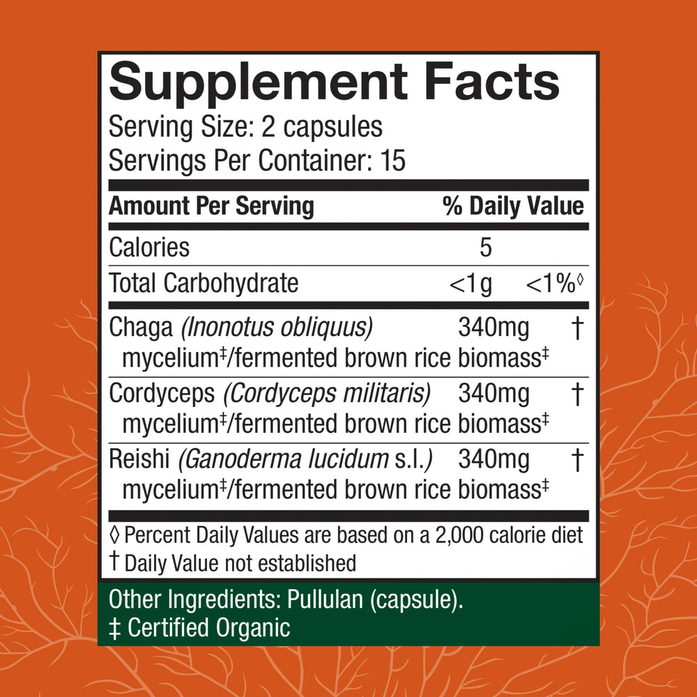 Breathe* Capsules - Immune & Respiratory Support Mushroom Supplement - Herbal Lung Health Supplement with Chaga, Reishi & Cordyceps - 30 Capsules (15 Servings)*
