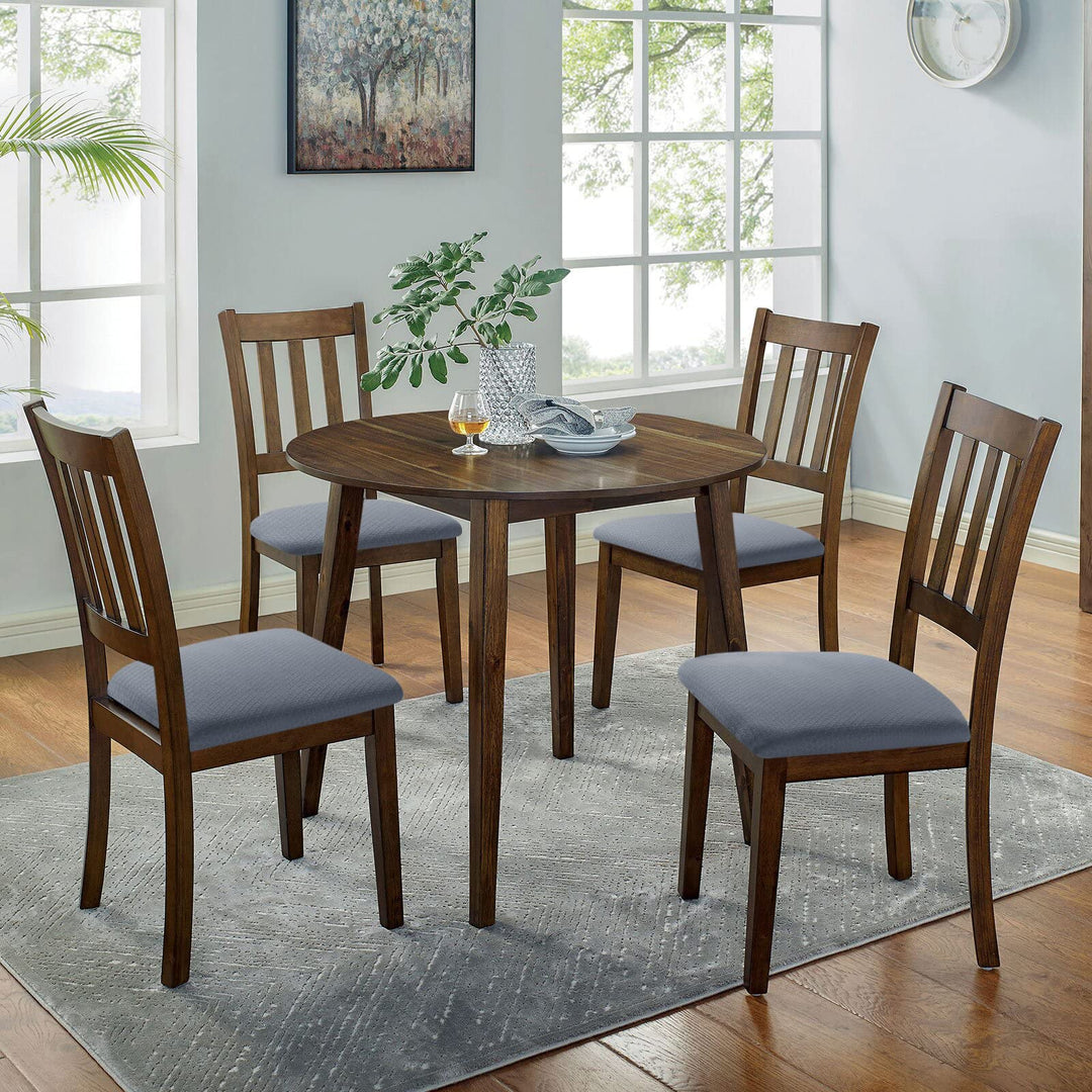 Waterproof Seat Covers for Dining Room Chairs, 4 Pack Stretch Jacquard Kitchen Dining Chair Seat Cover Protectors with Hooks, Grey