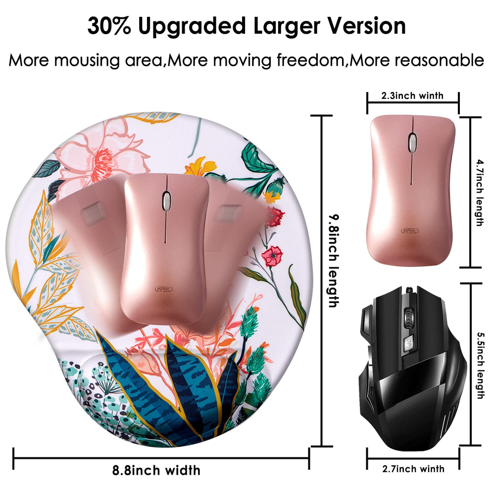 Ergonomic Mouse Pad with Wrist Support,Cute Rest,Comfortable for Home Office Gaming Working Computers Laptop,Pain Relief Non-Slip PU Base (Creamy White)