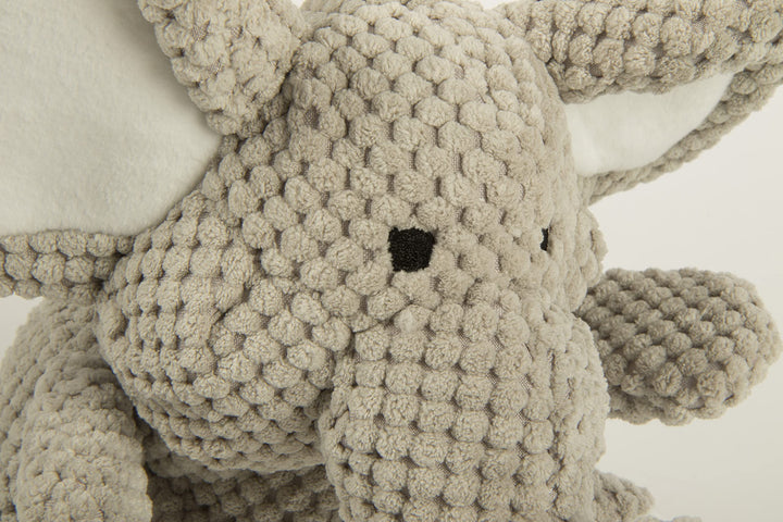 Checkers Elephant Squeaky Plush Dog Toy, Chew Guard Technology - Gray, Large